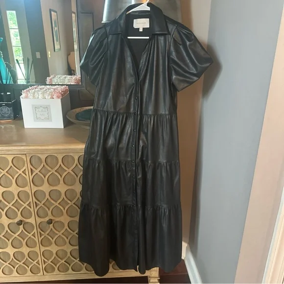 Brochu Walker Faux Leather Havana Dress size Small NWOT black - Picture 3 of 5